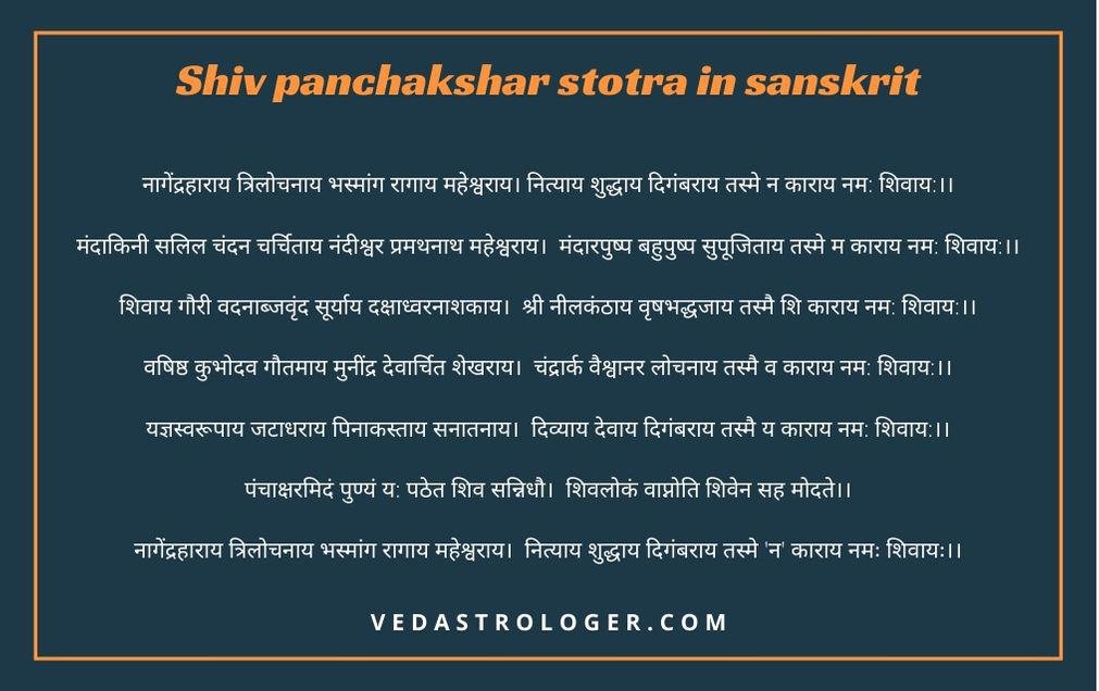 Shiv panchakshar stotra in sanskrit