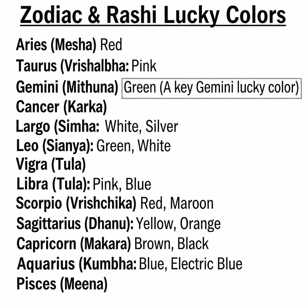 Zodiac & Rashi Lucky Colors
